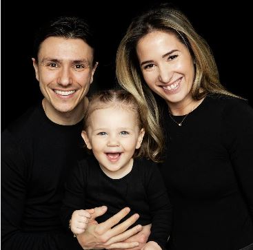 Nadine Bamberger with her boyfriend Steven Berghuis and their daughter Joy Berghuis